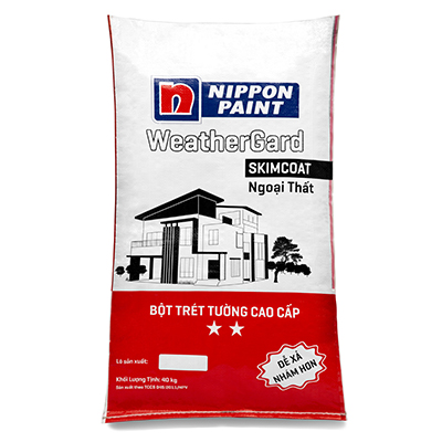 Bột trét ngoại thất cao cấp Nippon WeatherGard Skimcoat 40Kg